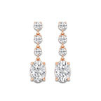 5 ctw Oval Lab Grown Diamond Drop Earrings 18K Rose Gold, D, VVS