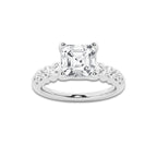 2.54 ctw Asscher Lab-Grown Diamond Side Stone Engagement Ring in Platinum for Women | Colorless D, VVS1 Clarity, IGI Certified 2.00 Ct Center Diamond
