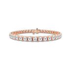 10 ctw Round Lab Grown Diamond Four Prong Box Tennis Bracelet - 6 Inches 14K Rose Gold, DE, VS1