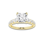 3.04 ctw Asscher Lab-Grown Diamond Side Stone Engagement Ring in 14K Rose Gold for Women | Colorless D, VVS1 Clarity, IGI Certified 2.50 Ct Center Diamond