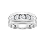 1 ctw Round Lab Grown Diamond Five-Stone Wedding Band 14K White Gold, DE, VS1
