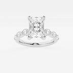 1.91 ctw Radiant Lab-Grown Diamond Marquise Side Stone Engagement Ring in 14K White Gold for Women | Colorless E, VS1 Clarity, IGI Certified 1.50 ct Center Diamond