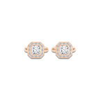 4 ctw Asscher Lab Grown Diamond with Baguette Frame Cufflinks 14K Rose Gold, E, VS1