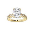 1.75 ctw Oval Lab-Grown Diamond Twisted Shank Engagement Ring in 14K Yellow Gold for Women | E Color, VS1 Clarity, IGI Certified 1.50 ct Center Diamond