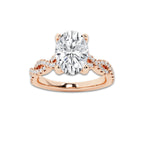 1.75 ctw Oval Lab-Grown Diamond Twisted Shank Engagement Ring in 14K Rose Gold for Women | E Color, VS1 Clarity, IGI Certified 1.50 ct Center Diamond