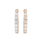 3 ctw Oval Lab Grown Diamond Inside Out Hoop Earrings 14K Rose Gold, DE, VS1