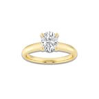 1.00 ctw Oval Lab-Grown Diamond Minimalist Engagement Ring in 14K Yellow Gold for Women | E Color, VS1 Clarity, IGI Certified