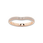 Kate 2/5 ctw Round Lab Grown Diamond Prong Set Contour Wedding Band 14K Rose Gold, DE, VS1
