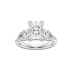8.61 ctw Radiant Lab-Grown Diamond Side Stone Engagement Ring in 14K White Gold for Women | Colorless E, VS1 Clarity, IGI Certified 8.00 ct Center Diamond