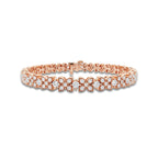 4 ctw Round Lab Grown Diamond X+O Bracelet - 7 Inches 14K Rose Gold, DE, VS1