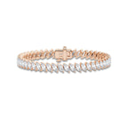 10 ctw Marquise Lab Grown Diamond Diagonal Tennis Bracelet - 6 Inches 14K Rose Gold, DE, VS1