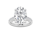 8.55 ctw Oval Lab-Grown Diamond Pave Engagement Ring in Platinum for Women | D Color, VVS1 Clarity, IGI Certified 8.00 ct Center Diamond