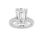 8.55 ctw Emerald Lab-Grown Diamond Pave Engagement Ring in Platinum for Women | D Color, VVS1 Clarity, IGI Certified 8.00 ct Center Diamond