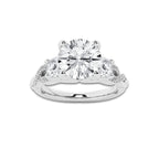 2.62 ctw Round Lab-Grown Diamond Side Stone Engagement Ring in Platinum for Women | Colorless D, VVS1 Clarity, IGI Certified 2.00 ct Center Diamond