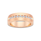1/2 ctw Round Lab Grown Diamond Nine-Stone Wedding Band with Satin Finish 14K Rose Gold, DE, VS1