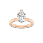 1.50 ctw Pear Lab-Grown Diamond Solitaire Engagement Ring in 14K Rose Gold for Women | Colorless D, VVS1 Clarity, IGI Certified