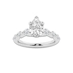 1.41 ctw Pear Lab-Grown Diamond Marquise Side Stone Engagement Ring in Platinum for Women | Colorless E, VS1 Clarity, IGI Certified 1.00 ct Center Diamond