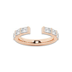 Janet 1 ctw Emerald Lab Grown Diamond Channel Set Nesting Wedding Band 14K Rose Gold, DE, VS1