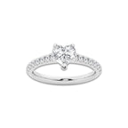 1.39 ctw Heart Lab-Grown Diamond Pave Engagement Ring in Platinum for Women | D Color, VVS1 Clarity, IGI Certified 1.00 ct Center Diamond