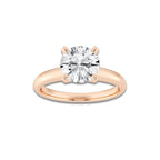 2.00 ctw Round Lab-Grown Diamond Minimalist Engagement Ring in 14K Rose Gold for Women | E Color, VS1 Clarity, IGI Certified