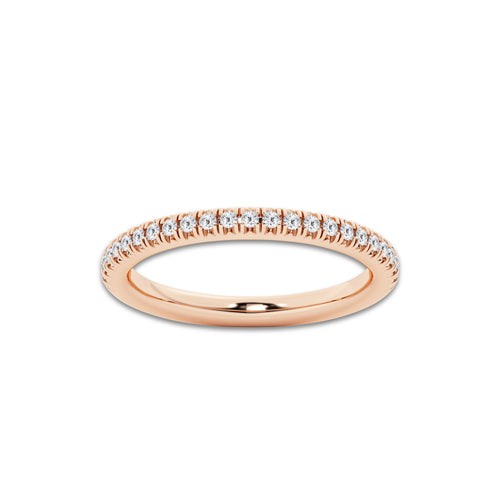 Paradise 1/4 ctw Round Lab Grown Diamond Wedding Band 14K Rose Gold, DE, VS1