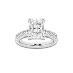 3.93 ctw Radiant Lab-Grown Diamond Pave Engagement Ring in Platinum for Women | D Color, VVS1 Clarity, IGI Certified 3.50 ct Center Diamond