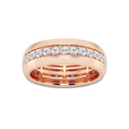 2 ctw Round Lab Grown Diamond Men's Eternity Band - 7.3mm Width 14K Rose Gold, DE, VS1