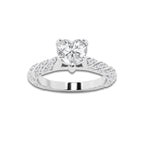 1.19 ctw Heart Lab-Grown Diamond Twisted Band Engagement Ring in Platinum for Women | Colorless E, VS1 Clarity, IGI Certified 0.75 ct Center Diamond