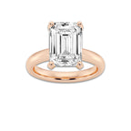 5.00 ctw Emerald Lab-Grown Diamond Minimalist Engagement Ring in 14K Rose Gold for Women | D Color, VVS1 Clarity, IGI Certified