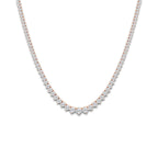 10 ctw Round Lab Grown Diamond Graduated Riviera Necklace 14K Rose Gold, DE, VS1