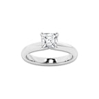 1.00 ctw Asscher Lab-Grown Diamond Minimalist Engagement Ring in Platinum for Women | E Color, VS1 Clarity, IGI Certified