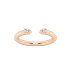 Angelina 1/10 ctw Round Lab Grown Diamond Nesting Two Stone Wedding Band 14K Rose Gold, DE, VS1