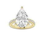 6.39 ctw Pear Lab-Grown Diamond Hidden Halo Side Stone Engagement Ring in 18K Yellow Gold for Women | Colorless D, VVS1 Clarity, IGI Certified 6.00 ct Center Diamond