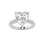 6.44 ctw Heart Lab-Grown Diamond Hidden Halo Side Stone Engagement Ring in 18K White Gold for Women | Colorless E, VS1 Clarity, IGI Certified 6.00 ct Center Diamond