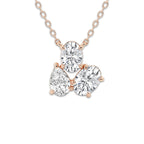 1 ¼ ctw Mosaic Oval and Pear Pendant 14K Rose Gold, DE, VS1 | 1/2 ct Center