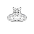 6.55 ctw Radiant Lab-Grown Diamond Pave Engagement Ring in Platinum for Women | E Color, VS1 Clarity, IGI Certified 6.00 ct Center Diamond