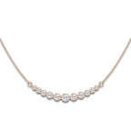 1 ctw Round Lab Grown Diamond Curved Center Necklace 14K Rose Gold, DE, VS1