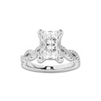 1.75 ctw Radiant Lab-Grown Diamond Twisted Shank Engagement Ring in 14K White Gold for Women | D Color, VVS1 Clarity, IGI Certified 1.50 ct Center Diamond