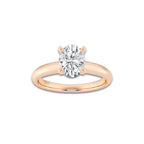 1.50 ctw Oval Lab-Grown Diamond Minimalist Engagement Ring in 14K Rose Gold for Women | D Color, VVS1 Clarity, IGI Certified