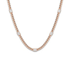 näas 2 1/2 ctw Radiant Lab Grown Diamond Station Necklace 14K Rose Gold, DE, VS1