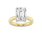 5.00 ctw Emerald Lab-Grown Diamond Solitaire Engagement Ring in 14K White Gold And Yellow Gold for Women | Colorless D, VVS1 Clarity, IGI Certified