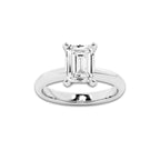 2.50 ctw Emerald Lab-Grown Diamond Minimalist Engagement Ring in 14K White Gold for Women | E Color, VS1 Clarity, IGI Certified