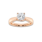 Zelda 1 1/2 ctw Cushion Lab Grown Diamond Floral Solitaire Engagement Ring 14K Rose Gold, D, VVS | IGI Certified, 1 1/2 ct Center