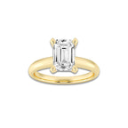 2.00 ctw Emerald Lab-Grown Diamond Minimalist Engagement Ring in 14K Yellow Gold for Women | E Color, VS1 Clarity, IGI Certified