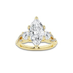 1.98 ctw Marquise Lab-Grown Diamond Side Stone Engagement Ring in 14K Yellow Gold for Women | Colorless D, VVS1 Clarity, IGI Certified 1.50 ct Center Diamond
