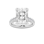 8.55 ctw Radiant Lab-Grown Diamond Pave Engagement Ring in 14K White Gold for Women | E Color, VS1 Clarity, IGI Certified 8.00 ct Center Diamond
