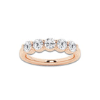 Frida 1 1/2 ctw Round Lab Grown Diamond Five Stone Shared Prong Anniversary Band 14K Rose Gold, DE, VS1