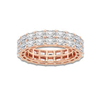 Faith 4 ctw Emerald Lab Grown Diamond Double Row Eternity Band - 5.2mm Width 14K Rose Gold, DE, VS1