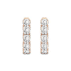 3 ctw Emerald Lab Grown Diamond Inside Out Hoop Earrings 14K Rose Gold, DE, VS1