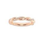 Maggie 1/8 ctw Round Lab Grown Diamond Twist Wedding Band 14K Rose Gold, DE, VS1